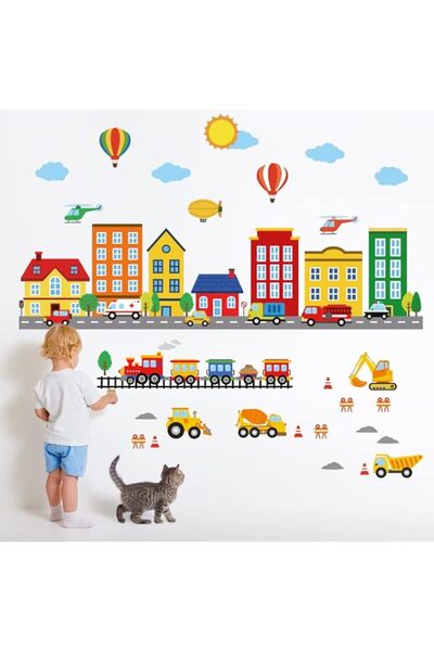 Generic Brand BPA® Buildings Transports Wall Decals Stickers Bedroom Room Kid...