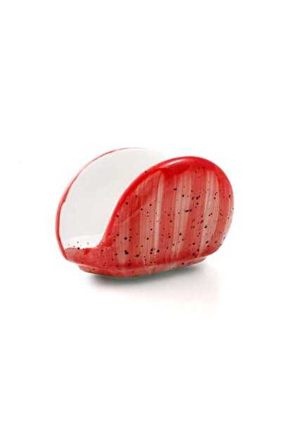 Generic Color Glaze Porcelain Napkin Holder, Red