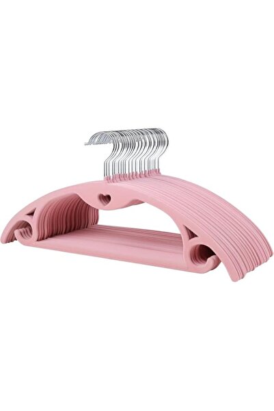 Generic ManGotree 10 Pack Pink Velvet Hangers with Cascade Hole, Non-Slip Rou...