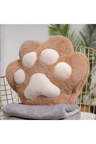 Generic 3-in-1 Cat Paw Travel Set, Hand Warmer Pillow with Soft Blanket, 100x...