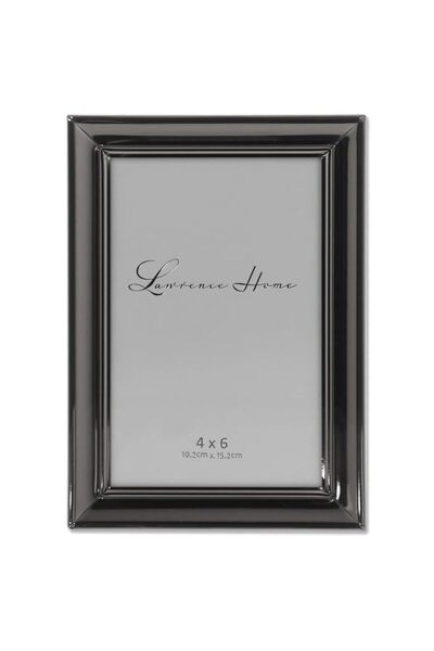 Generic Brand Lawrence Frames Strata Metal Picture Frame, 4x6, Black Smoke