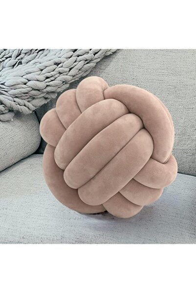 Generic Brand Decorative Knot Pillow, Soft Velvet Round Throw Cushion, Modern...