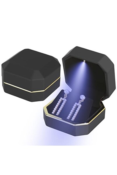 Generic Brand LED Jewelry Box for Earrings, Velvet Stud & Pendant Case with L...