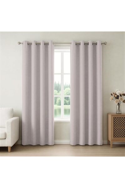 Generic Brand Red Dot Gift |1 Panel Linen Look Curtain 135x240cm, Room Darken...