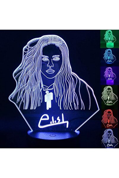 Generic Brand 7/16 Colors Lamp Billie Style Eilish Design 3D Night Light Visu...