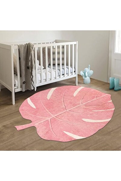 Generic HAOCOO Area Rugs 3’x3.7’, Non-Slip Pink Rug Leaves Bath Mat Soft Luxu...