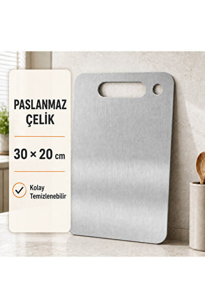 Genel Markalar Paslanmaz Çelik Metal Kesme Tahtası 30 x 20 cm