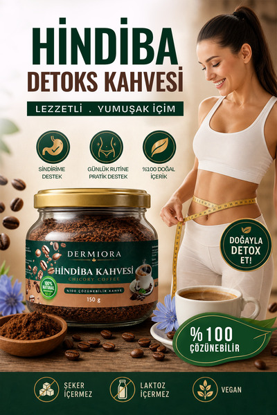 Dermiora Hindiba Kahvesi Yumuşak İçim Detox Kahve 1 Aylık - (60 kullanım) Net...