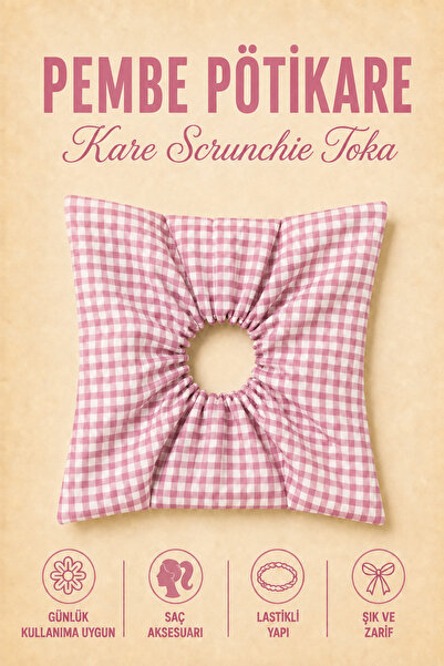Hophera Pötikare Square Scrunchie Strong Elastic Hair Clip