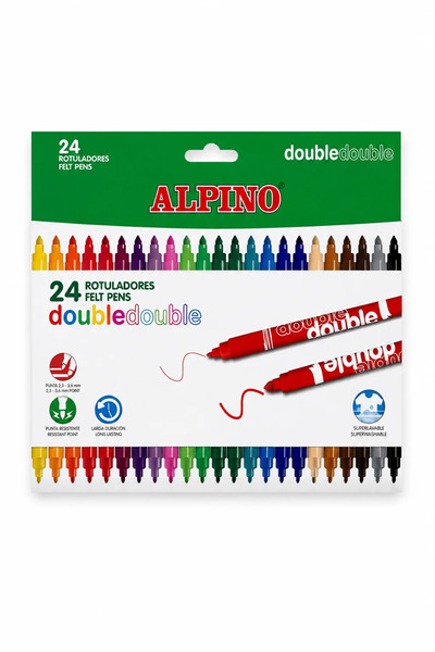 Alpıno 24 Color Double-Sided Felt Tip Pen Set |   48 Tip Painting and Drawing...