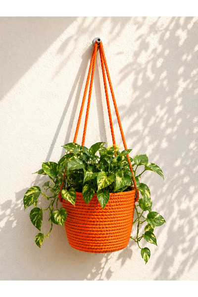 ÖRGÜM Çiçeklik Dekoratif Saksılık 15x15 Cm BİTKİ VE DUVAR APARATI DAHİL DEĞİLDİR