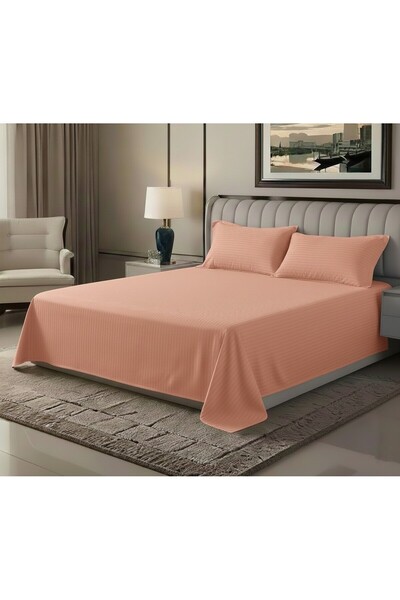 MAXQON ® Flat Bed Sheet Set – 1 Flat Sheet with 2 Pillow cases – (For All Mat...