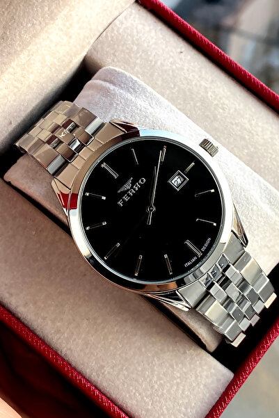 FERRO Men's wristwatch steel band 2 years warranty waterproof boxed