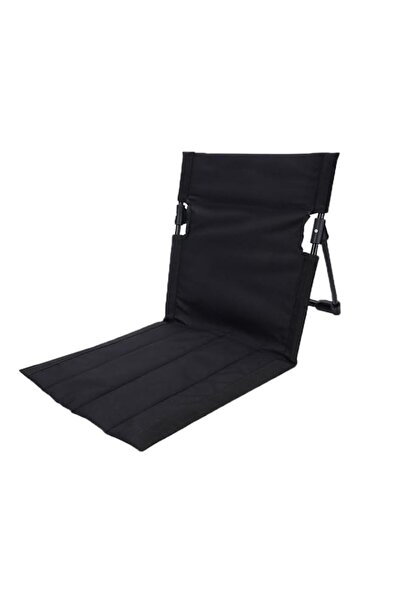 Generic Portable Outdoor Floor Chair, Black, Foldable Beach and Camping Seat ...