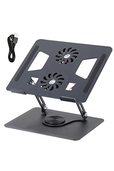 Generic Laptop Stand with Dual Cooling Fan, 360° Rotating Aluminium Alloy Ste...
