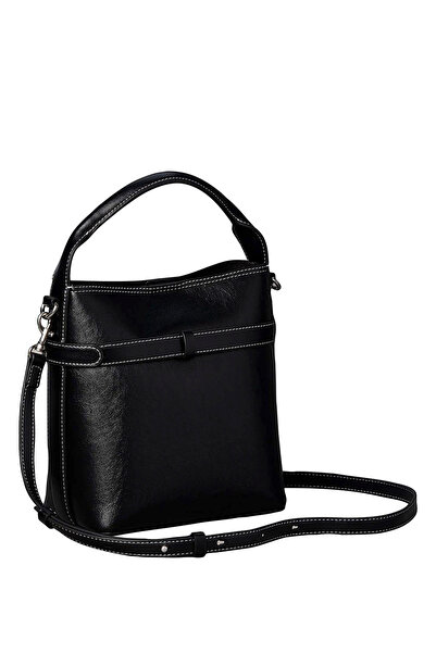 Calvin Klein Siyah Kadın Çapraz Çanta BUCKLE MINI BUCKET CROSSBODY
