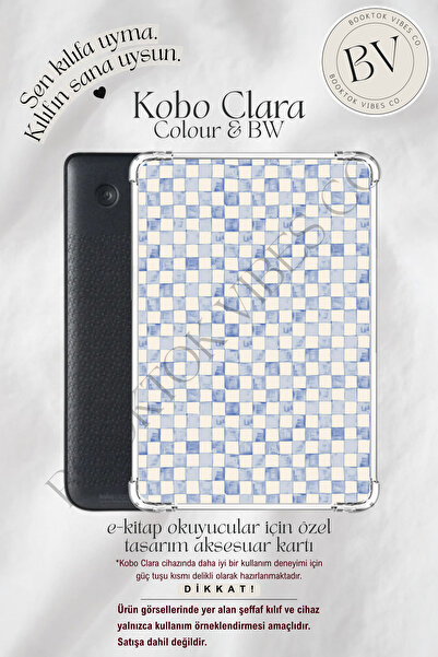 BookTok Vibes Co. Mavi Blue Bell Suluboya Pötikare Temalı Insert - Kindle ve ...