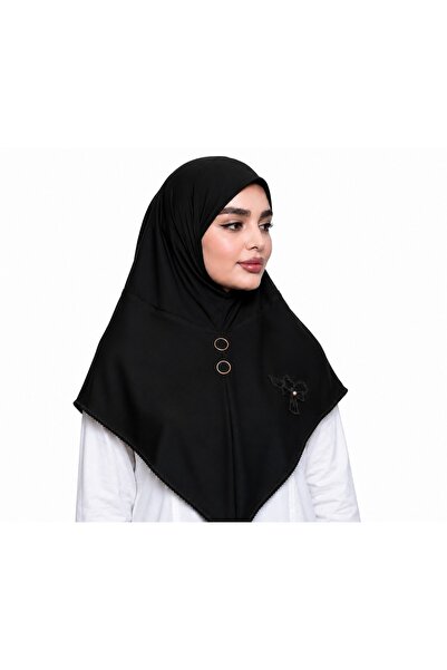 Linda Hijab Women Hijab with Front Button Detail, Elegant Draped Muslim Headscarf, Modest Islamic Head Covering