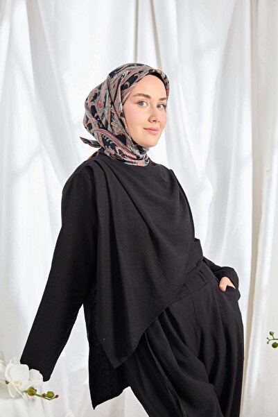 Silk Home Twill İpek Eşarp Ottoman Paisley Siyah