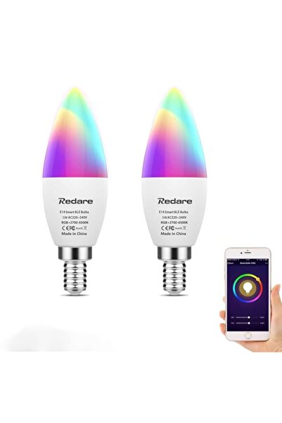 Generic Redare E14 LED Smart Candle Bulbs,C37 Dimmable Bluetooth Light Bulb,5...