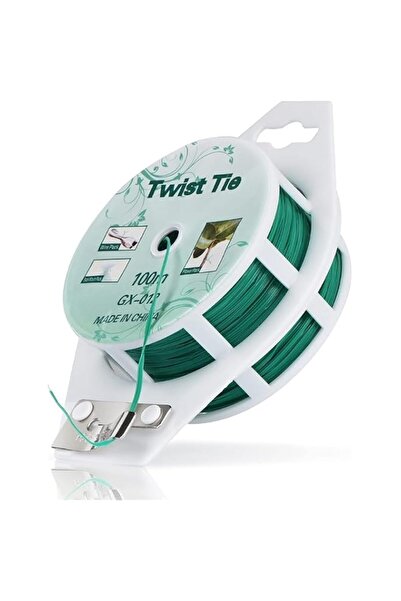 Generic 328Ft (100M) Green Twist Ties, Plastic Coated Garden Plant Ties with ...