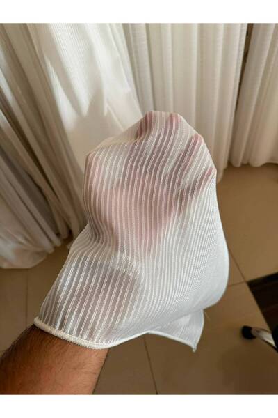 Store bambo keten karışımlı çizgili 1/3 Sık pile ağır gramajlı kendinden onar...