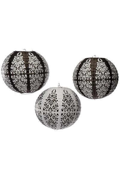 Generic Amscan Damask Printed Lantern 3-Pack, Multicolor