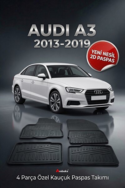 Arabaks AUDI A3 2013-2019 4 Parça YENİ NESİL 2D Kauçuk Paspas Takımı - Özel K...