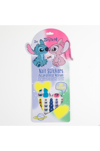 Disney 200 autocolante pentru unghii Stitch și Angel pentru fete - Design dră...