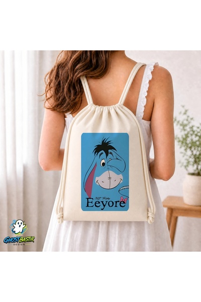 Ghostbastır Design Eeyore Drawstring Linen Bag C084