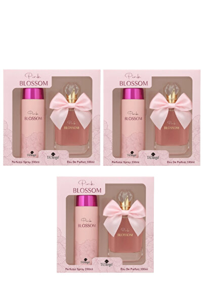 Tad Angel 3 Pieces Pink Blossom Gift Set Perfume 100ML and 200ML