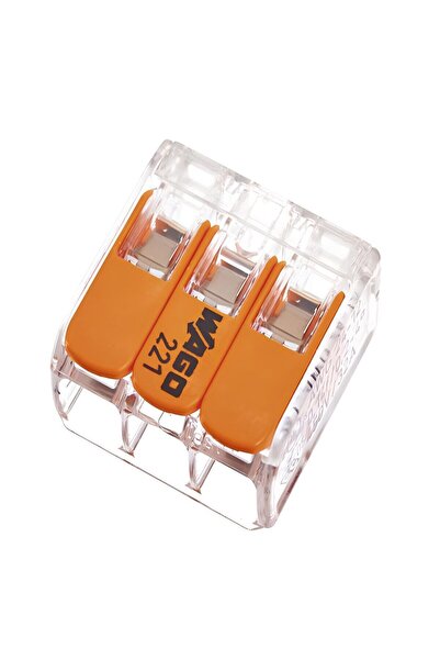OEM Conector Wago 221-413, 3 fire, 0.02-4 mmp, set 12 bucati