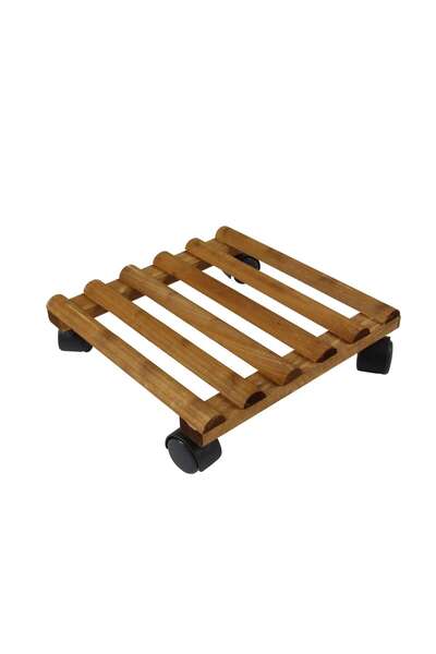 OEM Suport ghiveci flori, mobil, patrat, nuc, 28 x 28 cm