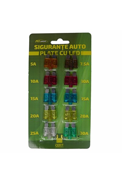 OEM Предпазители за автомобили Ro Group EL1615, плоски, LED, комплект от 10 броя