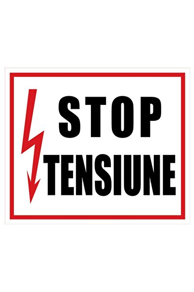OEM Sun Prints voltage stop indicator, RO / EN, PVC, rectangular, 16 x 19 cm