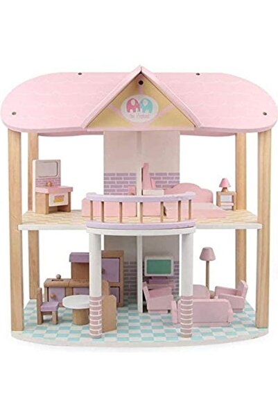 Arabest Dollhouse Wooden Furniture Toy Set,2 Floors,Open-Sided,Vibrant Colors...
