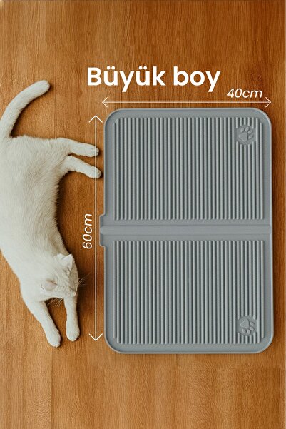 Pamit Toys PAMİT HOME Silikon Kum Ve Mama Matı Havuzlu Yıkanabilir Kedi Tuval...