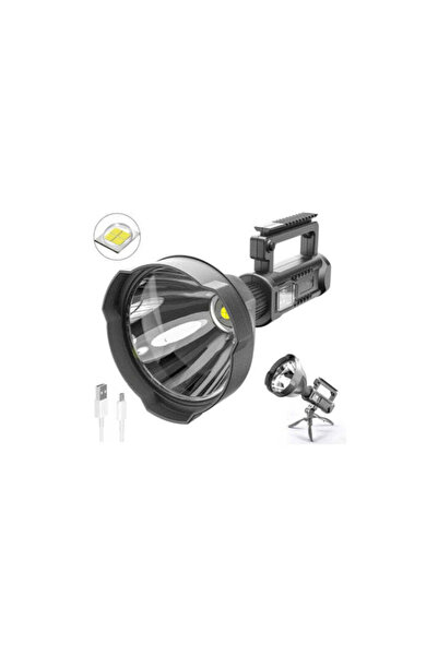 Generic Reflector de mână cu LED, rază 800m, funcție powerbank și trepied inclus