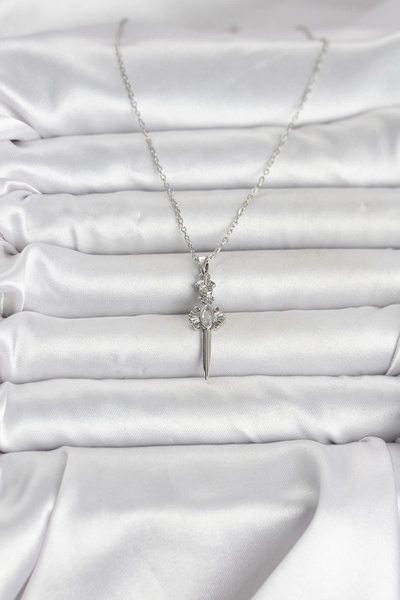 online kapsulavm avm alışveriş 316L Steel Chain Silver Color Sword Model Wome...