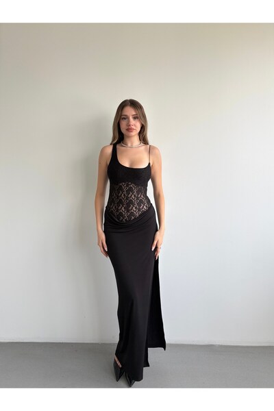 bbeox.com Dantel Bodysuit Detay Elbise