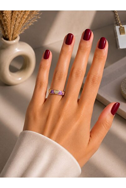 MARE BUTİK Lila Mine Detailed Heart Figured Steel Ring – Gold