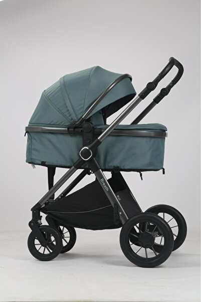 Krista Cărucior 3 în 1 Luxmom A4, Verde, Dublu Reversibil cu Coș