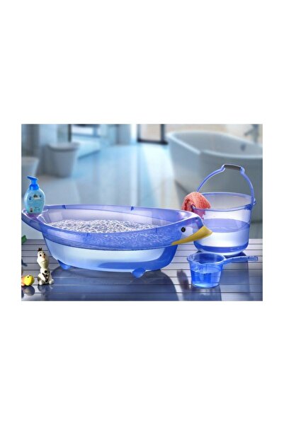 Genel Markalar Follow Me Bebek Banyo Şeffaf Mavi Ördek Küvet Seti