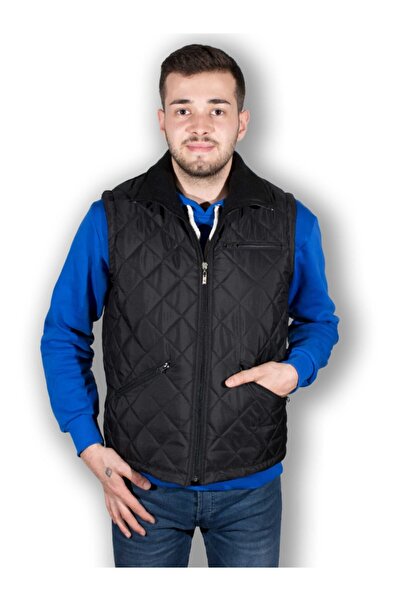 DERİNMAVİTASARIM Kapitoneli Polarlı Yelek S-6xl Bedenler