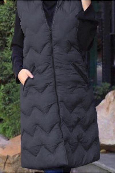 TRENDTESETTÜR Hooded Puffer Vest with Pocket Detail 0031