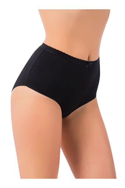 Bestin Chiloți de lux Drm bumbac negru pieptănat cu talie înaltă pentru femei, 5 piese