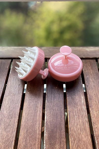 LAND OF MYTH Lom1037 Soft Silicone Gear Scalp Massage Shampoo Shower Brush Adult Children Pet - Pink