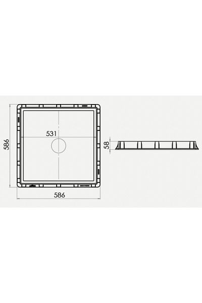 LUX WARES 55x55 Plastic Manhole Cover
