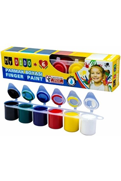 My Dido Parmak Boyası 6 Canlı Renk 22ml Subazlı Beyaz Sarı Kırmızı Mavi Yeşil...