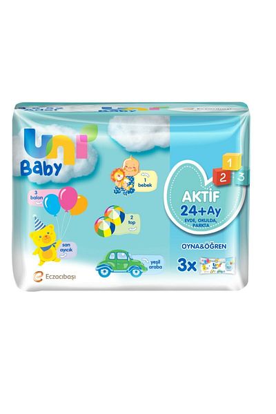 Uni Baby Baby Wet Wipes Play Learn Wet Wipes 3X52 6 Pieces Total 18 Packs